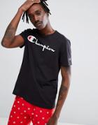 Champion T-shirt With Large Logo In Black - Black