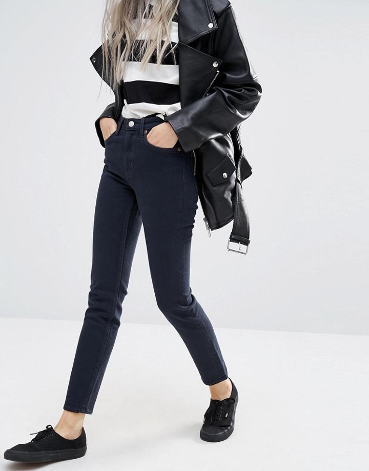 Weekday Way High Waist Mom Jeans - Navy