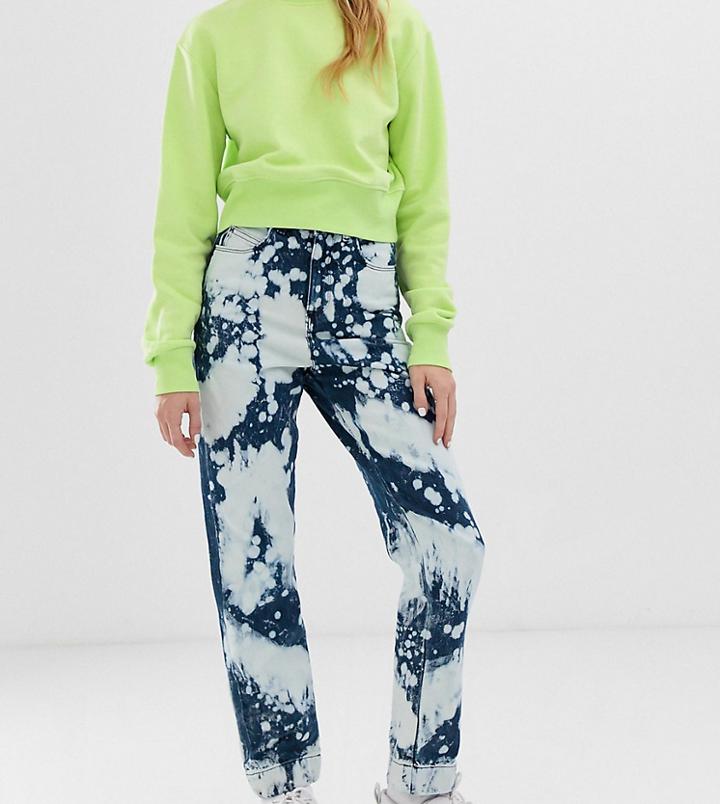 Collusion X005 Straight Leg Jeans In Bleach Effect-blue