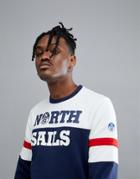 North Sails Lowell Large Logo Sweat In Navy - Navy