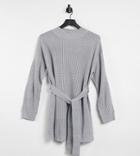 Missguided Plus Knit Sweater Dress With Belt In Gray-grey