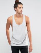 Asos Tank With Extreme Dropped Armhole And Racer Back - Gray