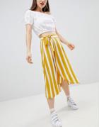 Monki Frill Wrap Midi Skirt - Yellow
