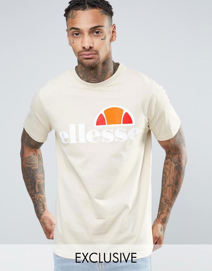 Ellesse T-shirt With Large Logo - Stone