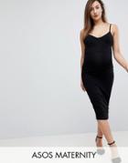 Asos Maternity Midi Cami Bodycon Dress - Black