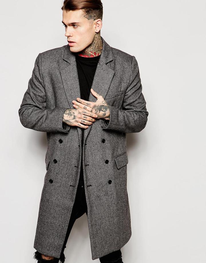 Criminal Damage Overcoat - Black
