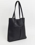 Claudia Canova Unlined Pocket Shopper Bag - Black