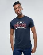 Timberland Mountain Logo T-shirt Slim Fit In Navy - Navy