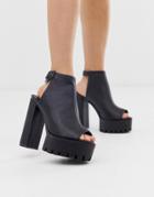 Public Desire Jada Black Chunky Shoe Boots - Black