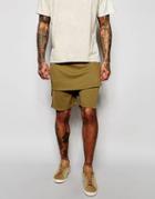 Underated Sweat Shorts With Layering - Khaki