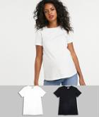 Asos Design Maternity Organic Cotton Crew Neck T-shirt 2 Pack Save - Multi