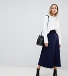 Asos Tall Tailored Simple Midi Skirt With Selfbelt - Navy