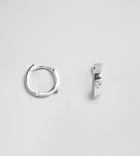 Asos Sterling Silver Crystal Hinged Hoop Earrings - Silver