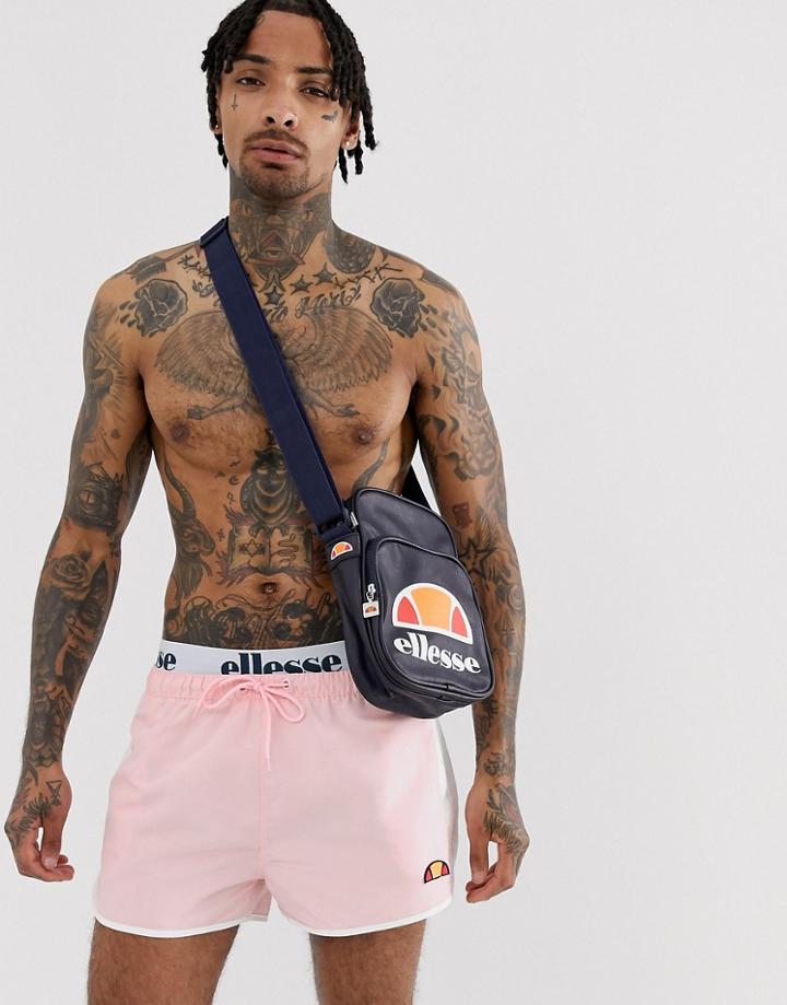 Ellesse Nasello Swim Shorts With Layered Waistband In Pink