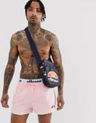 Ellesse Nasello Swim Shorts With Layered Waistband In Pink