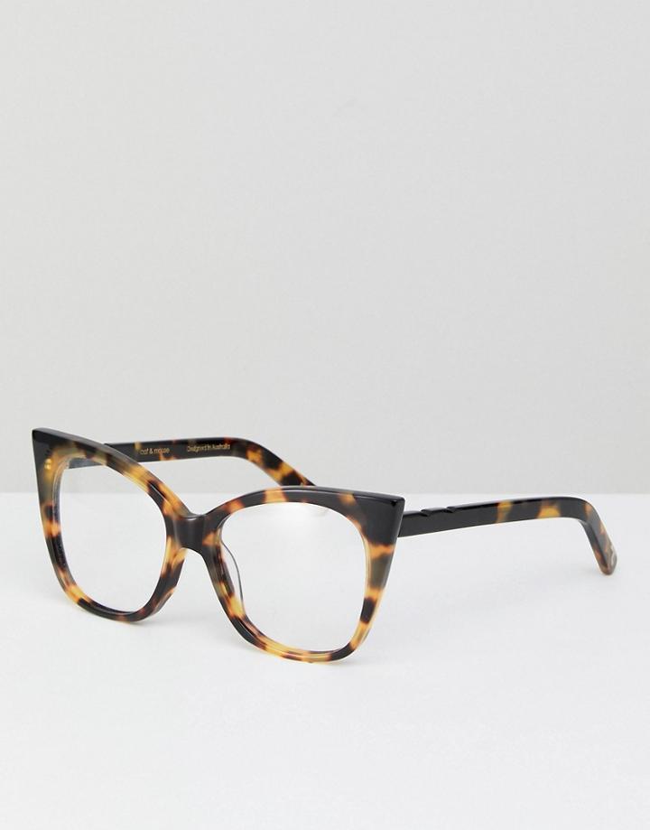 Pared Clear Lens Cat Eye Glasses In Tort - Brown