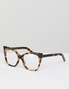 Pared Clear Lens Cat Eye Glasses In Tort - Brown