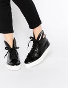 Minna Parikka Black Leather Bunny Ears High Top Sneakers - Black