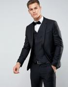 Asos Skinny Suit Jacket In 100% Wool In Black - Black