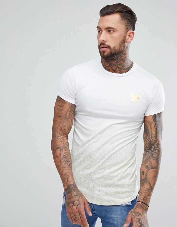 Good For Nothing Muscle T-shirt In White With Gold Speckle - White
