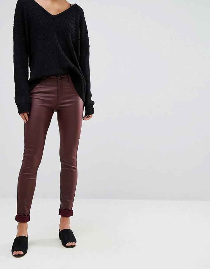 Vero Moda Coated Skinny Jeans - Brown
