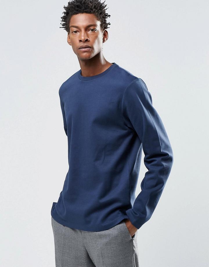 Adpt Crew Neck Sweat With Split Hem Detail - Iris