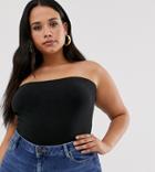 Asos Design Curve Bandeau Body In Black - Black