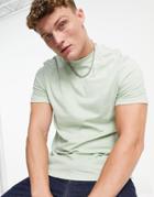 Asos Design Organic T-shirt With Crew Neck In Light Green