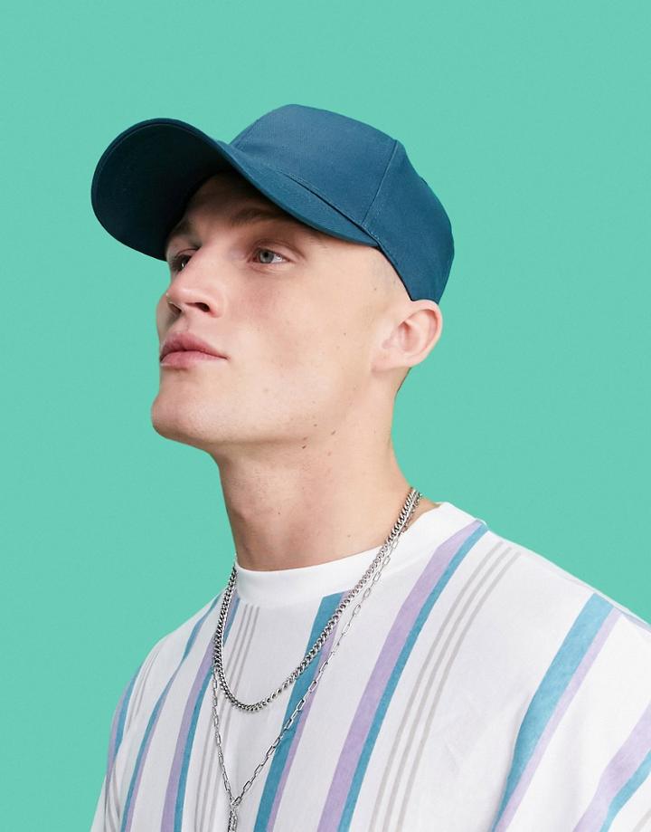 Asos Design Baseball Cap In Emerald Green