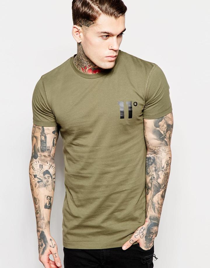 11 Degrees Logo T-shirt - Green