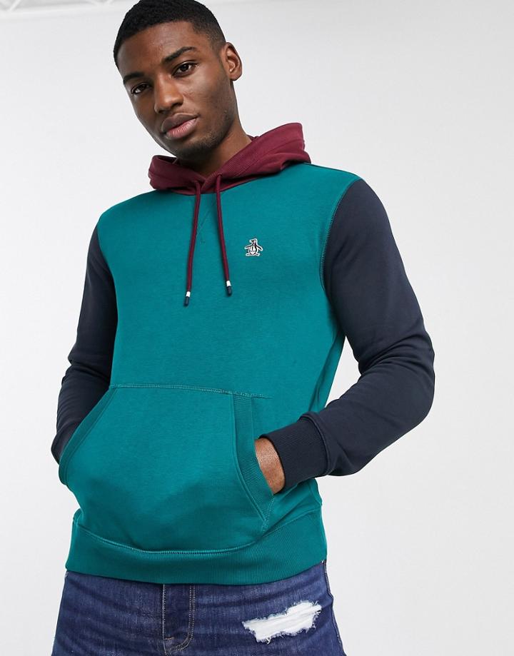 Original Penguin Color Block Hoody-blues