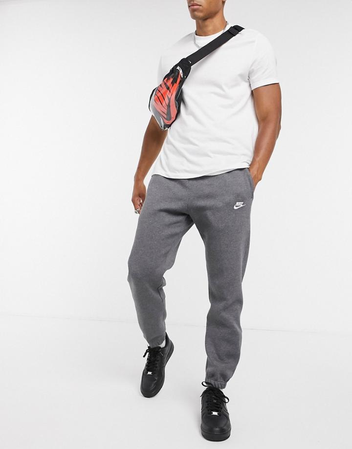 Nike Club Casual Fit Cuffed Sweatpants In Gray-green