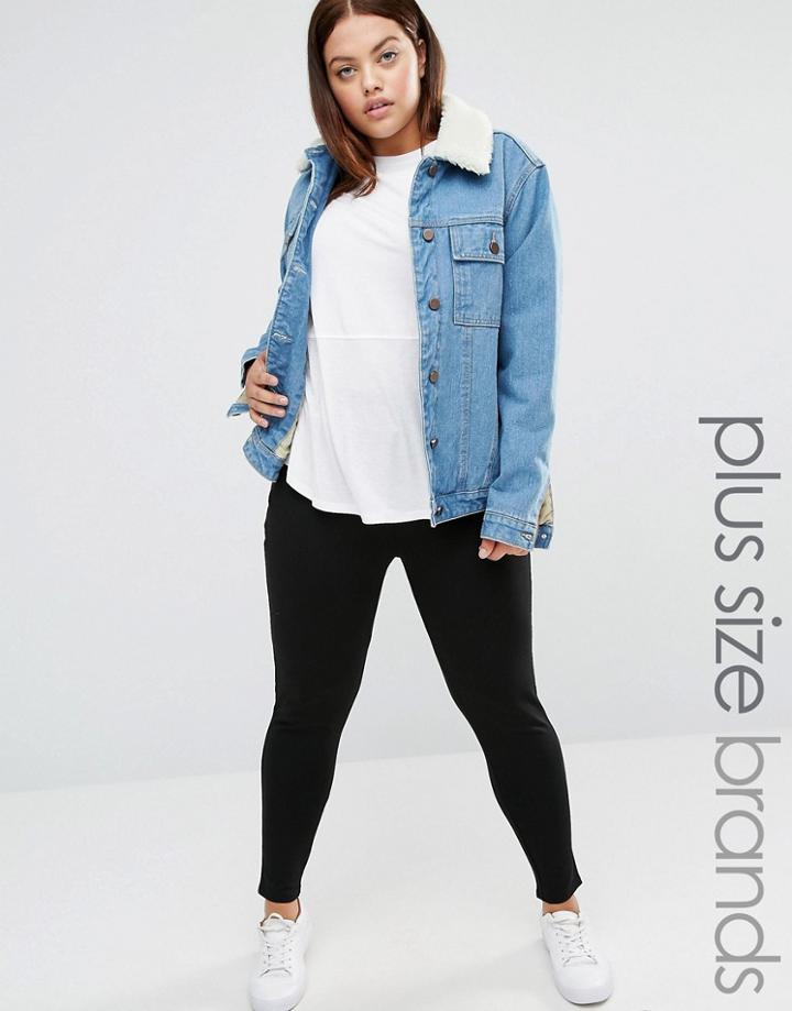 New Look Plus Zip Pocket Legging - Black