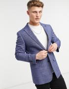 Original Penguin Checked Slim Fit Suit Jacket In Blue And Black-blues