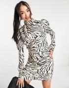 Bardot High Neck Mini Dress In Tiger Stripe Print-multi