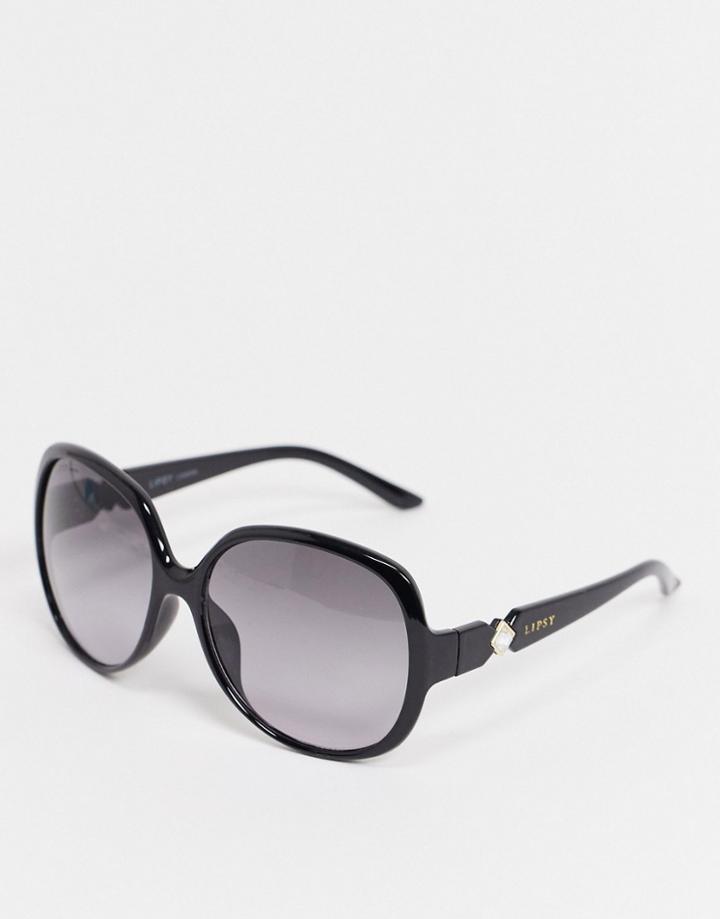 Lipsy 70s Oversized Sunglasses-black