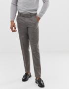 Harry Brown Brown Micro-check Slim Fit Suit Pants - Brown