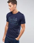 Jack And Jones T-shirt With Contrast Print Logo - Navy