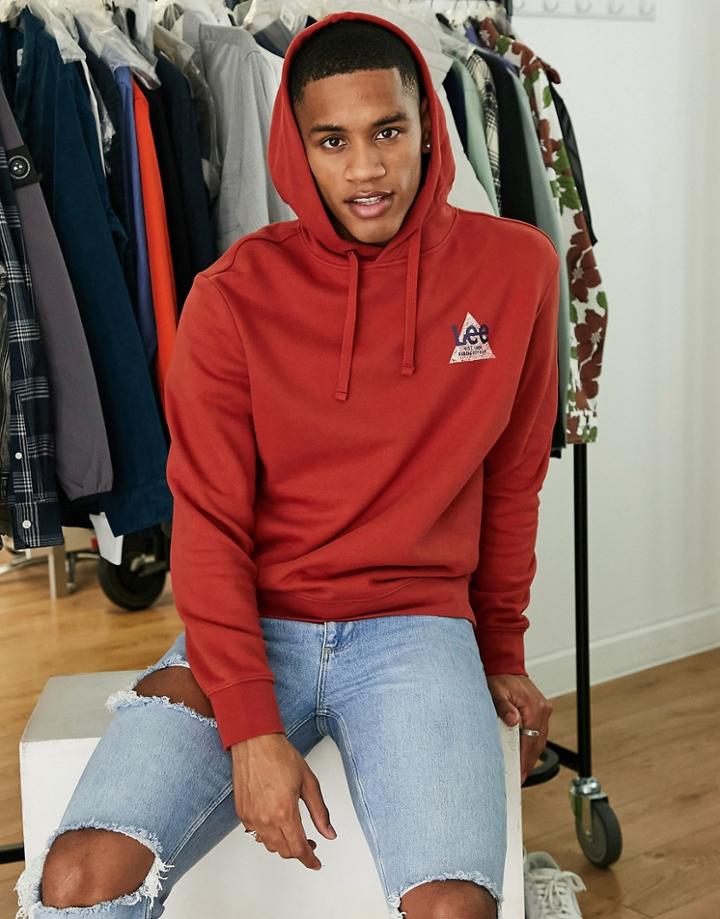 Lee Small Triangle Hoodie-red