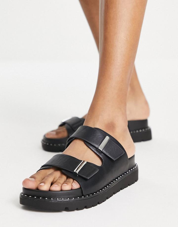 Schuh Tess Sandal Slides In Black