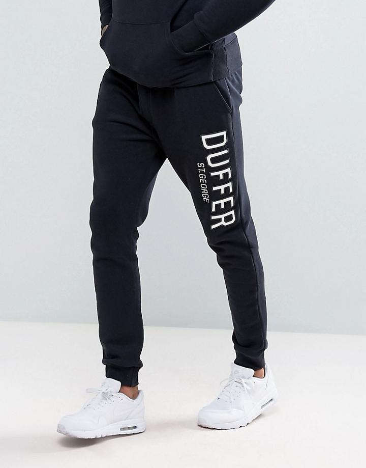 Duffer Skinny Joggers In Black - Black