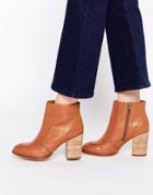 Asos Earthy Leather Ankle Boots - Tan