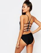 Missguided Mono Swimsuit With Macrame Back - Mono