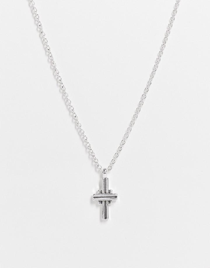 Icon Brand Deco Cross Pendant In Silver