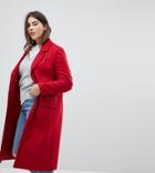 Helene Berman Plus College Wool Blend Coat - Red