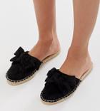 New Look Bow Mule Espadrille In Black - Black