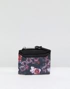 Hype Card Holder In Black With Floral Print - Black