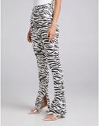 Bershka Straight Leg Pants In Zebra Print-multi