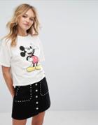 Pull & Bear Classic Micky T-shirt - White