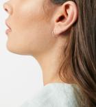 Asos Design Sterling Silver Hoop Earrings In Hexagon Shape